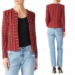 IRO US 4/ FR 36 Inland Red Tweed Striped Open Jacket